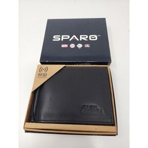 Sparo Mens Ole Miss Rebels Bifold Wallet Black Leather RFID Casual Size OS